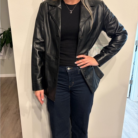 Wilson’s Leather Women's Black Leather Jacket Vintage - Picture 2 of 7